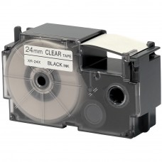 Casio Ez-Label Tape Cartridge - 24mm, Black on Clear (XR-24X1)